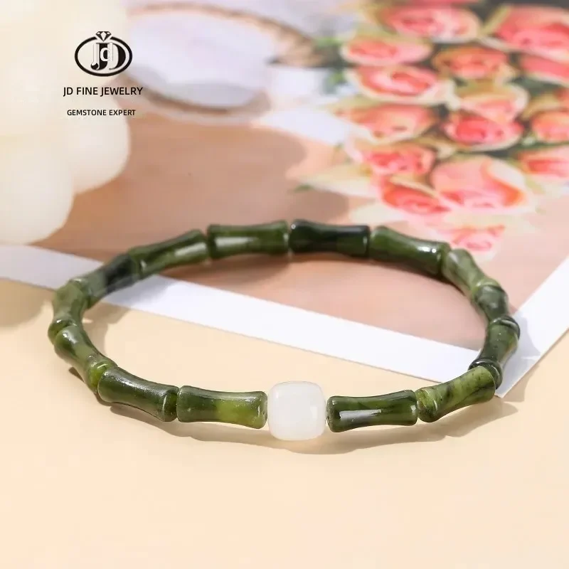 Thin beaded bangles vintage style women's Reiki healing energy bracelets crafted from natural southern jade bamboo joint
Thin beaded bangles vintage style women's Reiki healing energy bracelets crafted from natural southern jade bamboo joint