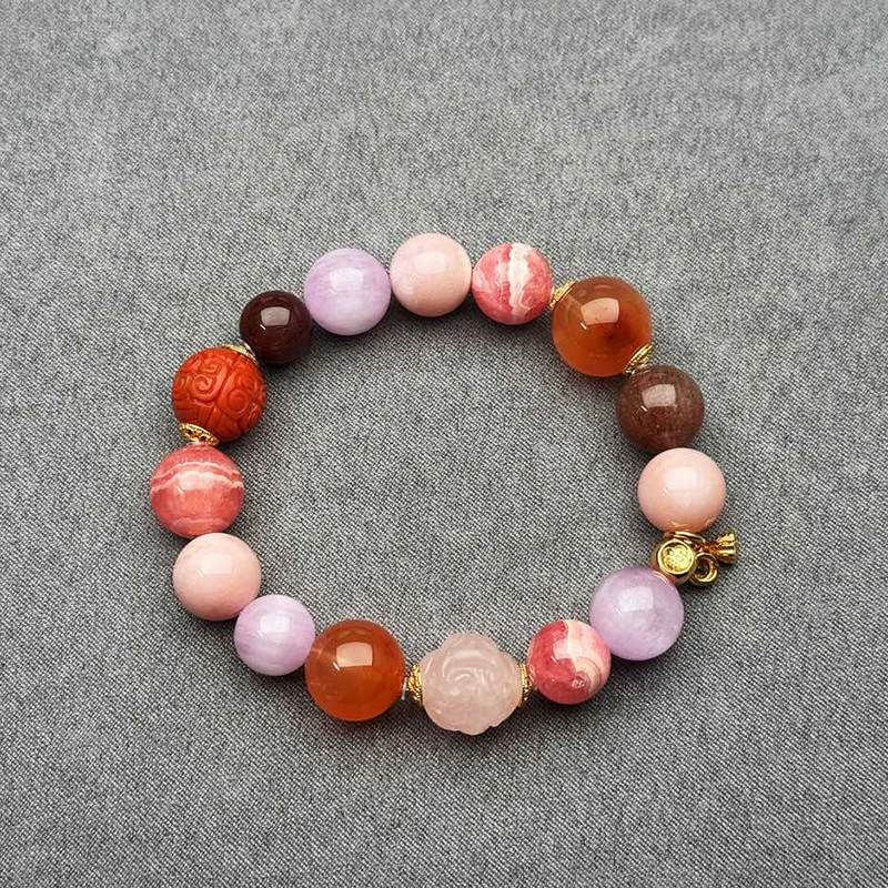 Natural Crystal Multi-gemstone Bracelet S925 Silver Color Pink Crystal Fox South Red Agate Back Pattern Beads Bracelet Female
Natural Crystal Multi-gemstone Bracelet S925 Silver Color Pink Crystal Fox South Red Agate Back Pattern Beads Bracelet Female