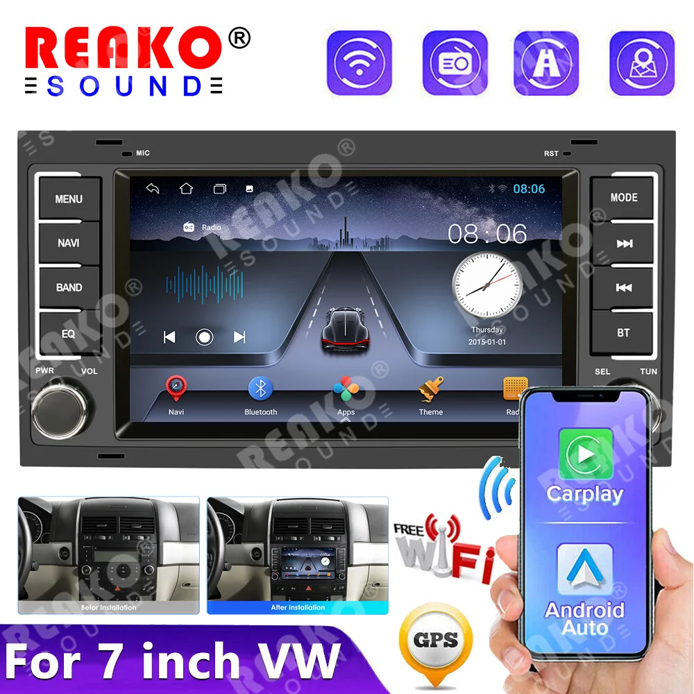 REAKOSOUND Android Car Radio 7'' Car Multimedia Player Audio Bluetooth GPS Radio Player For Para Volkswagen/Touareg/Transporter
REAKOSOUND Android Car Radio 7'' Car Multimedia Player Audio Bluetooth GPS Radio Player For Para Volkswagen/Touareg/Transporter