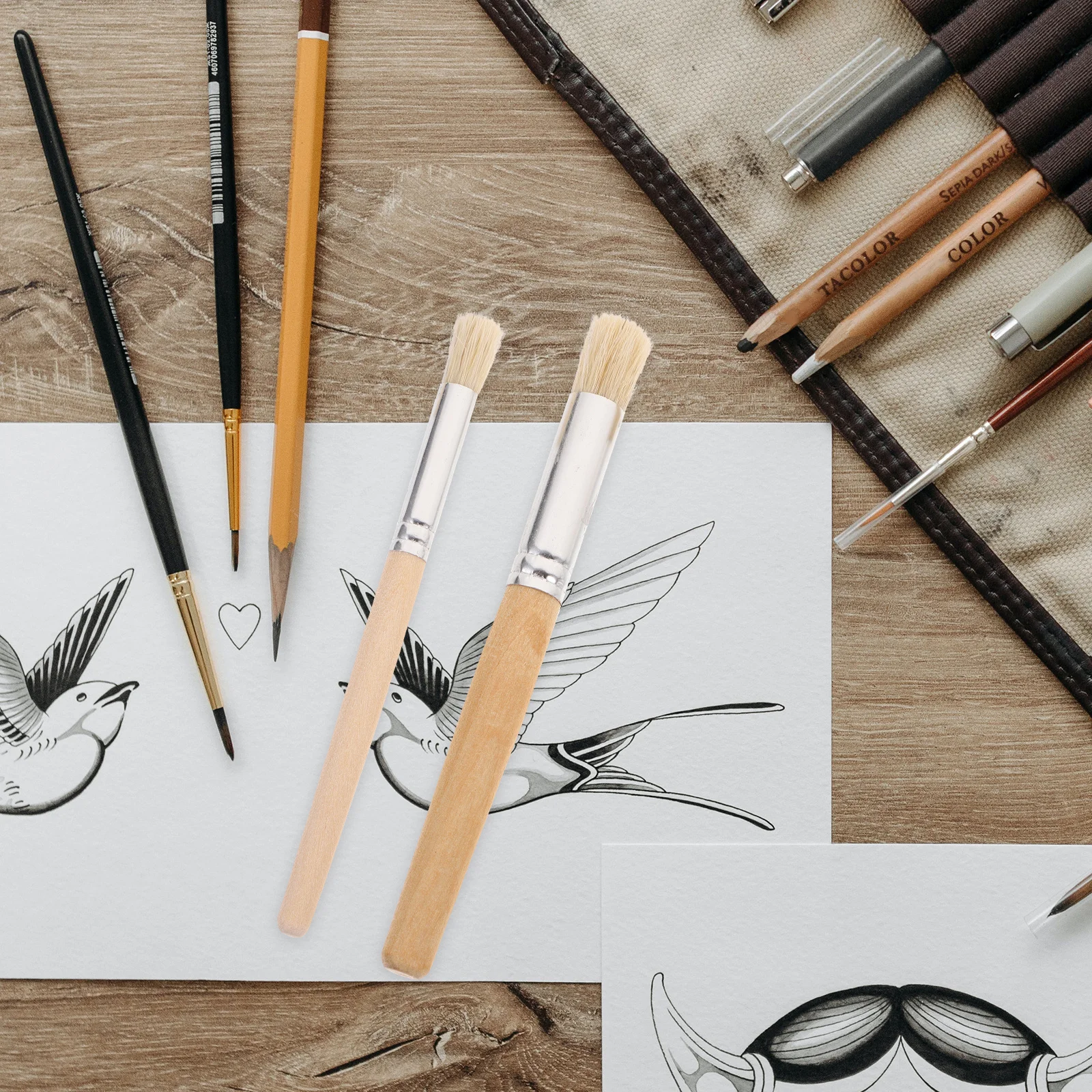 6Pcs Template Brush Set High Quality Synthetic Fiber Round Pointed Tip Brushes for Gouache Face Painting Students Artists
6Pcs Template Brush Set High Quality Synthetic Fiber Round Pointed Tip Brushes for Gouache Face Painting Students Artists