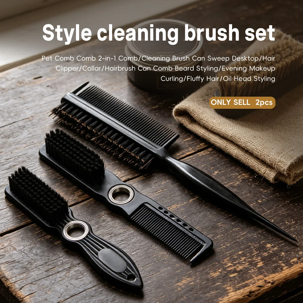 Salon Professional Dual-Use Hair Comb Set, Thinning Comb, Oiling Comb, Pointed Tail Styling Brush, Men's Texture Styling Tool, Multi-Purpose Comb
Salon Professional Dual-Use Hair Comb Set, Thinning Comb, Oiling Comb, Pointed Tail Styling Brush, Men's Texture Styling Tool, Multi-Purpose Comb