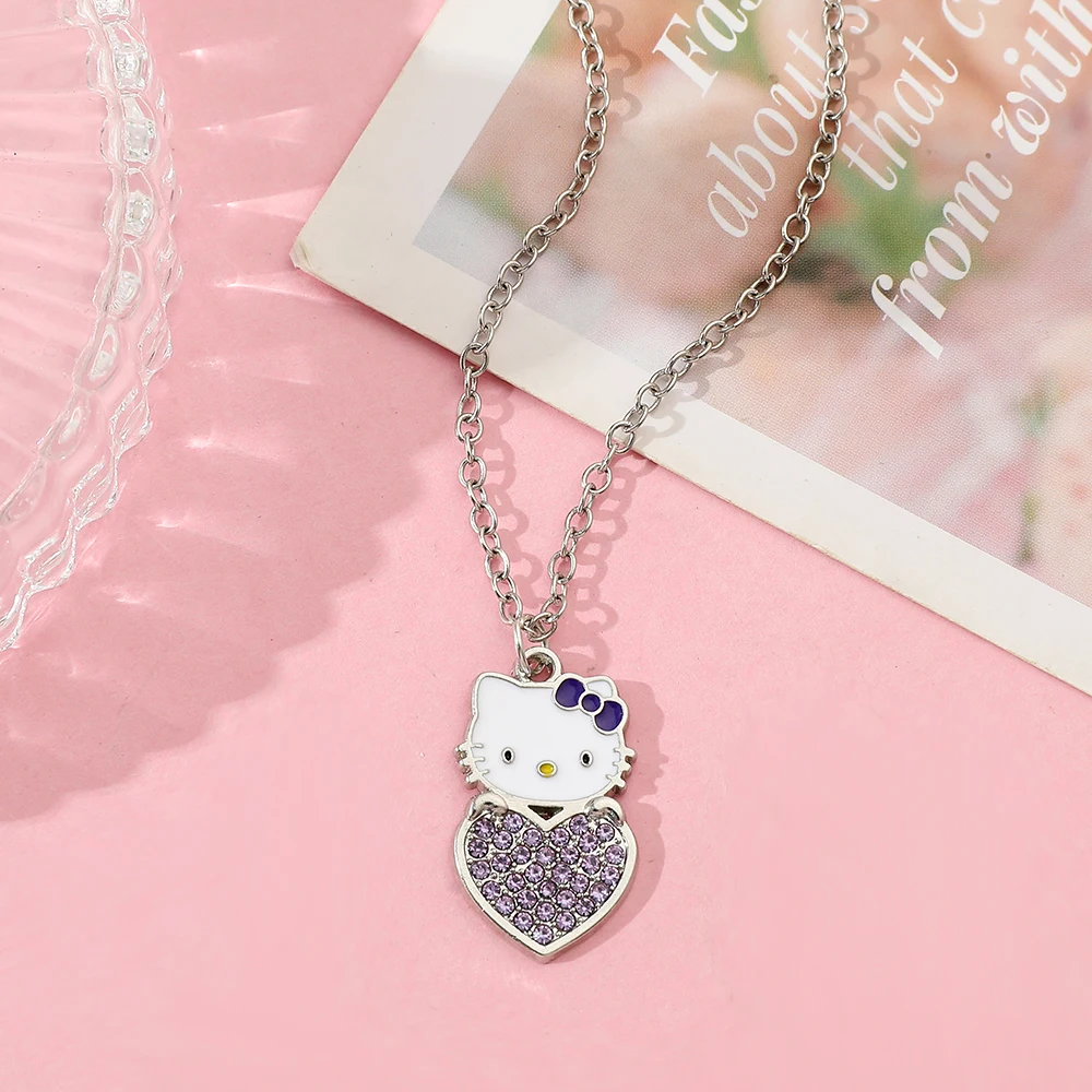Hello Kitty Heart-Shaped Necklace Anime Cute KT Cat Cartoon Pendant Fashion Jewelry Gift for Friends Exquisite Ladies' Accessory
Hello Kitty Heart-Shaped Necklace Anime Cute KT Cat Cartoon Pendant Fashion Jewelry Gift for Friends Exquisite Ladies' Accessory