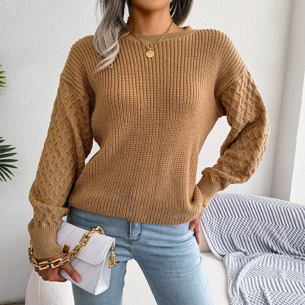 European American Autumn and Winter New Amazon Personalized Fashionable Lantern Sleeve Round-neck Pullover Knitted Sweater Women
European American Autumn and Winter New Amazon Personalized Fashionable Lantern Sleeve Round-neck Pullover Knitted Sweater Women