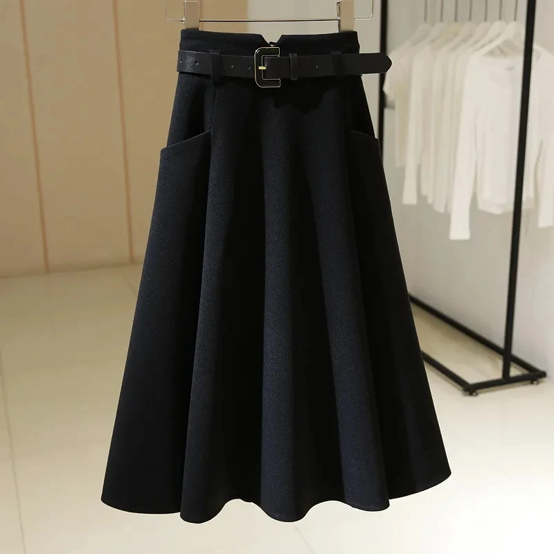 New Ladies Woolen Mid Length Skirt Spring Autumn Women Casual Long Skirts Female High Waist Pleated Maxi Skirt
New Ladies Woolen Mid Length Skirt Spring Autumn Women Casual Long Skirts Female High Waist Pleated Maxi Skirt