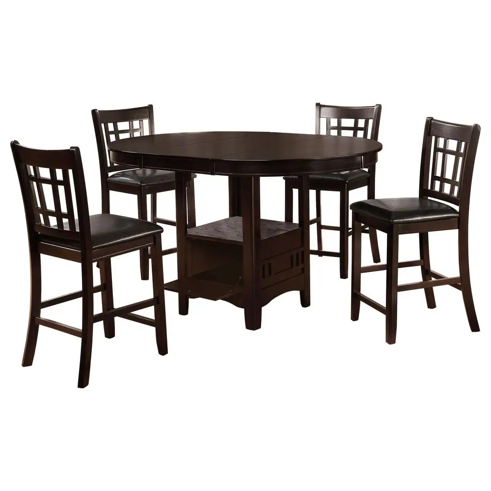 Home Furnishings LAVON 5Piece Counter Height Dining Set Oval Extendable Table with Storage amp 4 holstered Chairs Dining Room
Home Furnishings LAVON 5Piece Counter Height Dining Set Oval Extendable Table with Storage amp 4 holstered Chairs Dining Room