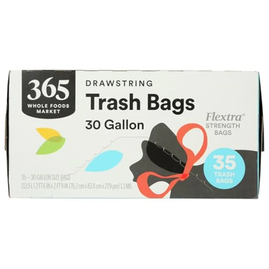 Flextra Strength Drawstring Trash Bags, 30 Gallon
Flextra Strength Drawstring Trash Bags, 30 Gallon