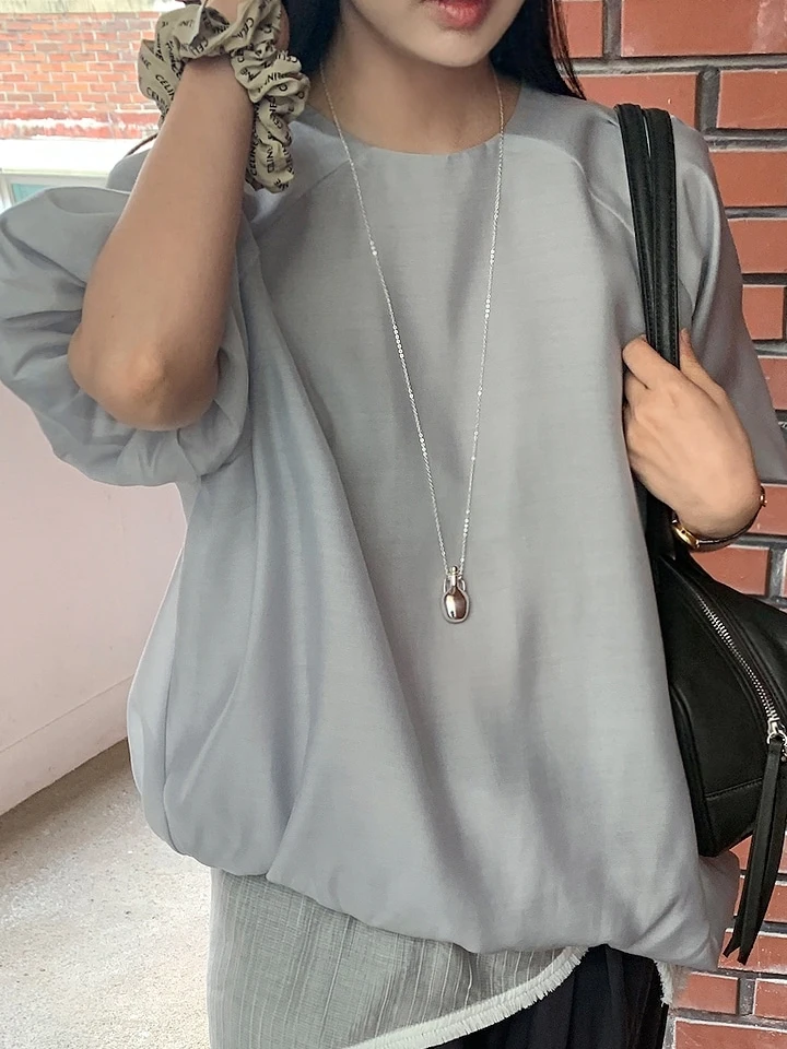 Summer Fashion Chic Loose Women's Bubble Sleeve Short Sleeve Shirt Korean Style Breathable Comfortable Skin-Friendly Thinming
Summer Fashion Chic Loose Women's Bubble Sleeve Short Sleeve Shirt Korean Style Breathable Comfortable Skin-Friendly Thinming