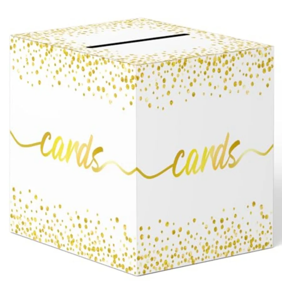 Gold Card Box, Wedding Card Box, Graduation Card Box, 9.1" Gift Card Holder, Gold Foil Money Box Cards Receiving Box Holder for
Gold Card Box, Wedding Card Box, Graduation Card Box, 9.1" Gift Card Holder, Gold Foil Money Box Cards Receiving Box Holder for