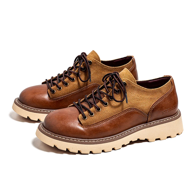 COZOK 2024 Men Cow Leather With Canvas Casual Platform Shoes Lace Up Retro Outdoor Men Comfortable Autumn Footwear Soft Leather
COZOK 2024 Men Cow Leather With Canvas Casual Platform Shoes Lace Up Retro Outdoor Men Comfortable Autumn Footwear Soft Leather