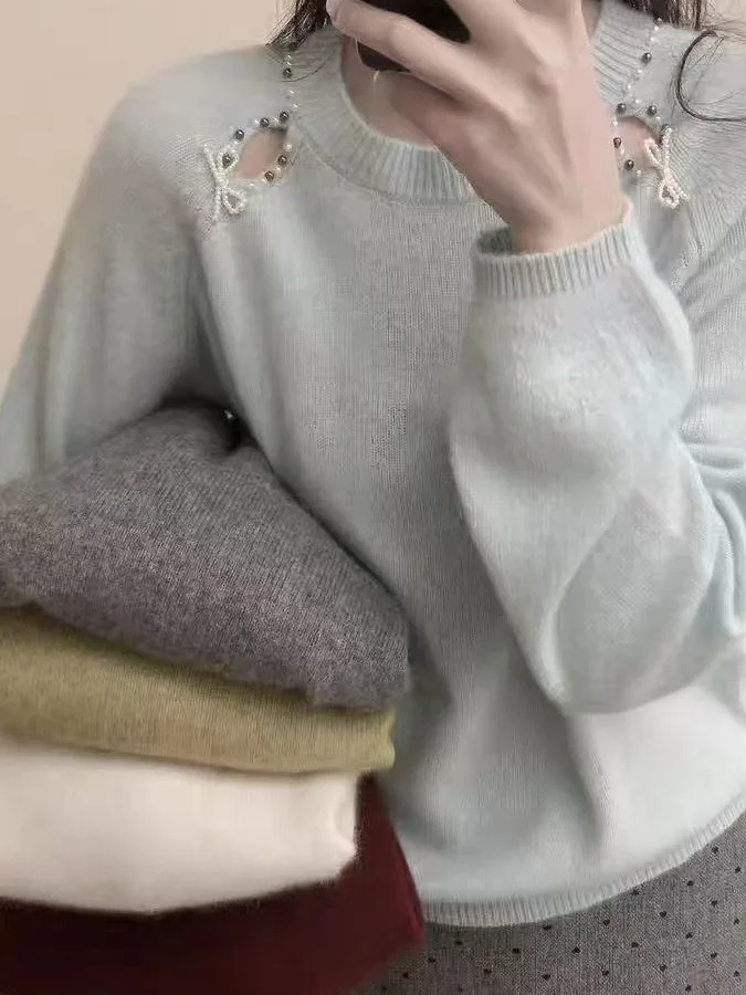 ay round Ne Hollow out Bear Velvet Sweater Women's Spring Autumn Lazy High-End Knitted Design Top Soft Polyester Long Sve
ay round Ne Hollow out Bear Velvet Sweater Women's Spring Autumn Lazy High-End Knitted Design Top Soft Polyester Long Sve