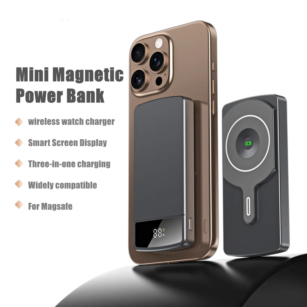 Mini Magnetic Power Bank for MagSafe Wireless Fast Charging LED Display Portable Battery For iPhone Airpods Apple Watch Samsung
Mini Magnetic Power Bank for MagSafe Wireless Fast Charging LED Display Portable Battery For iPhone Airpods Apple Watch Samsung