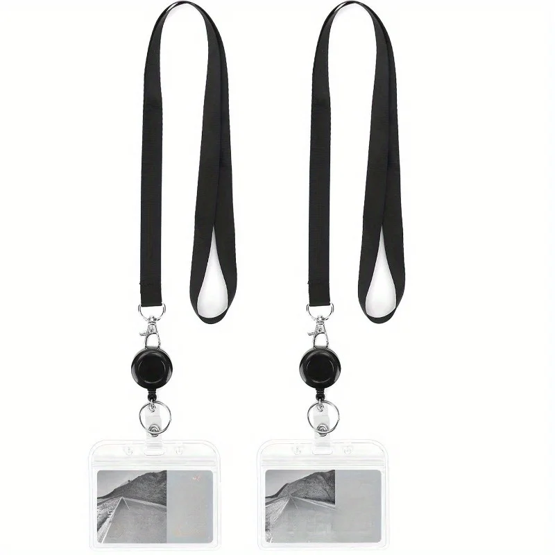 Black Lanyard Retractable Badge Reel with ID Badge Holder for Teachers, Office Workers
Black Lanyard Retractable Badge Reel with ID Badge Holder for Teachers, Office Workers