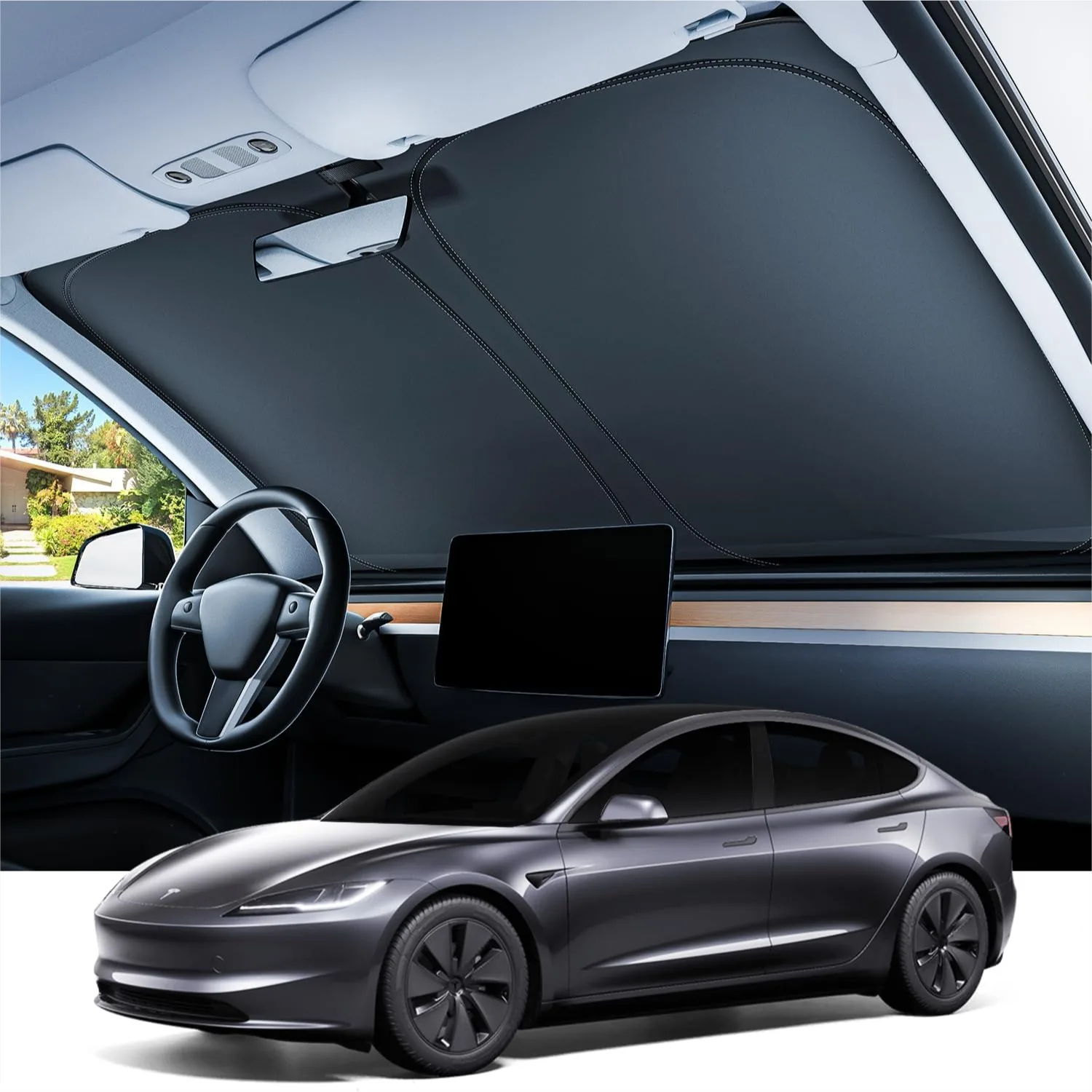 Солнцезащитный козырек для лобового стекла Tesla Model 3, индивидуальная подгонка, защита от 99% УФ-излучения, складной, простой в использовании аксессуар с сумкой для хранения, для моделей 2016-2026 годов
Солнцезащитный козырек для лобового стекла Tesla Model 3, индивидуальная подгонка, защита от 99% УФ-излучения, складной, простой в использовании аксессуар с сумкой для хранения, для моделей 2016-2026 годов