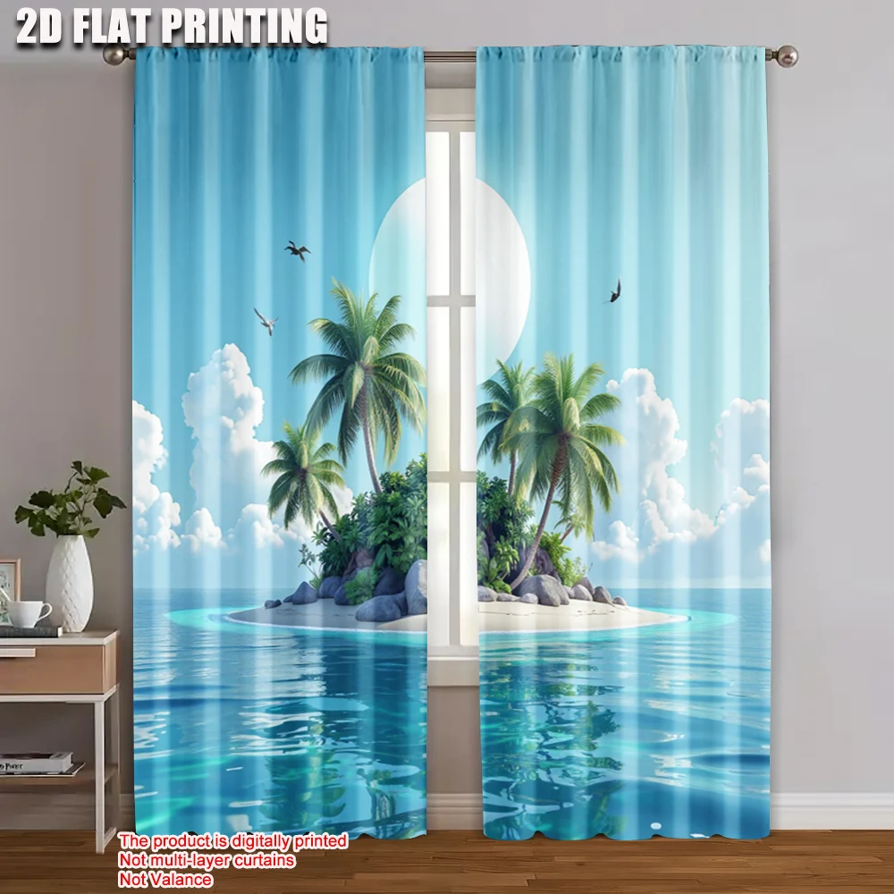 2pc, Window Drapes Palm and Ocean Versatile 100% Polyester,Without Electricity Versatile for Holiday Decorations
2pc, Window Drapes Palm and Ocean Versatile 100% Polyester,Without Electricity Versatile for Holiday Decorations