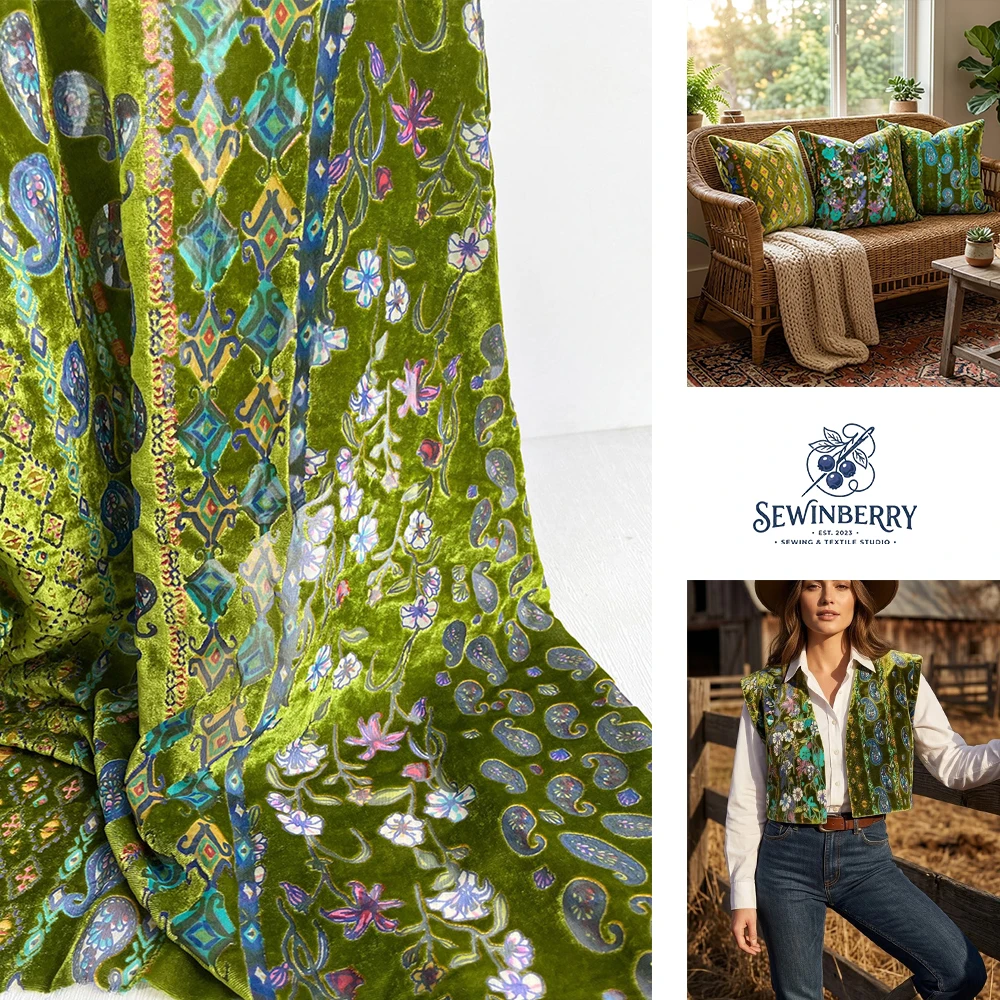 Green Ethnic Floral Flocking Rayon Nylon Fabric Jacquard Skirt Material 50x140cm For Fat Quarter Patchwork DIY Sewing Craft
Green Ethnic Floral Flocking Rayon Nylon Fabric Jacquard Skirt Material 50x140cm For Fat Quarter Patchwork DIY Sewing Craft