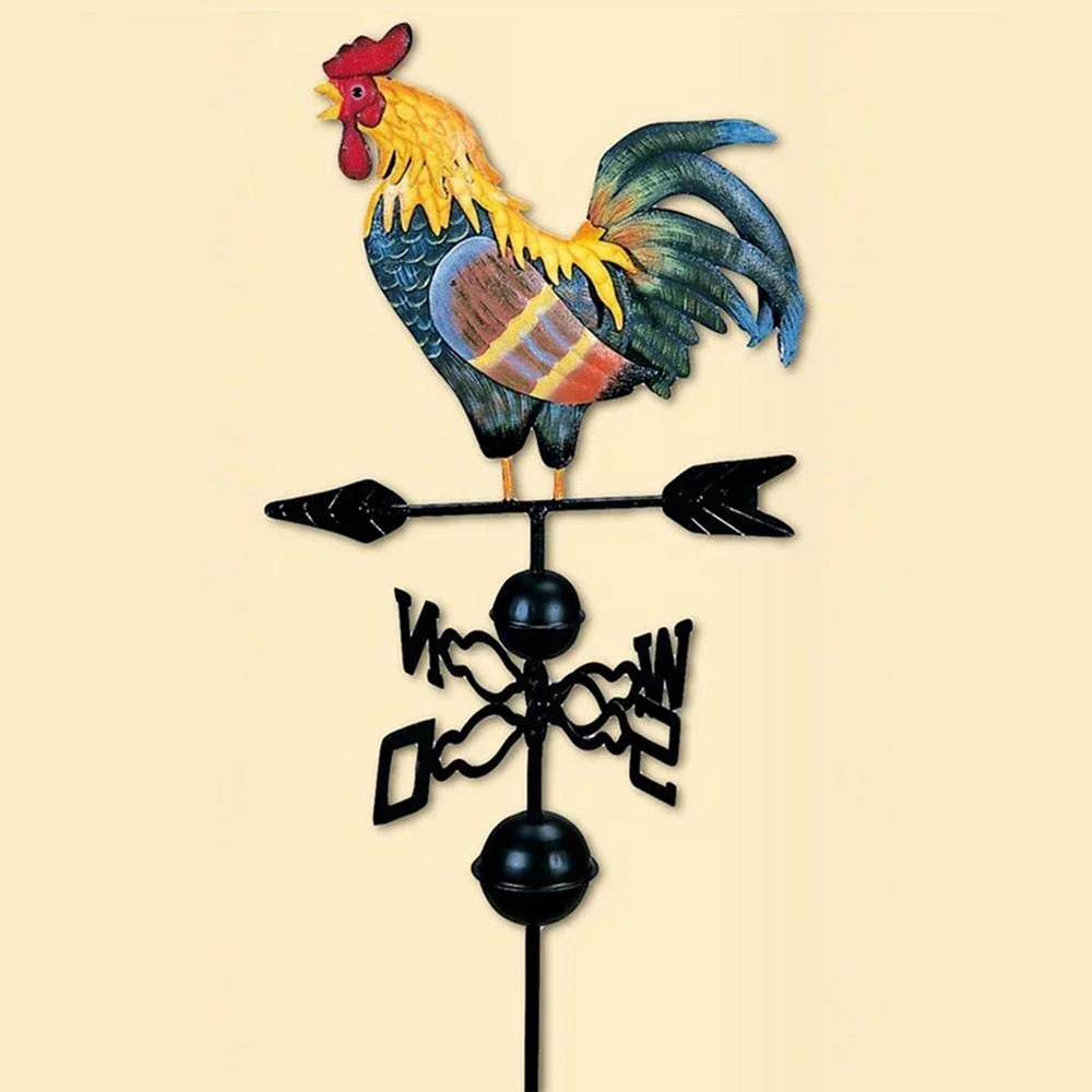 Iron Rooster Colorful Cock Wind Direction Indicator Kit Outdoor Metal Bracket Weather Vane Design Decor Craft Retro Garden Decor
Iron Rooster Colorful Cock Wind Direction Indicator Kit Outdoor Metal Bracket Weather Vane Design Decor Craft Retro Garden Decor