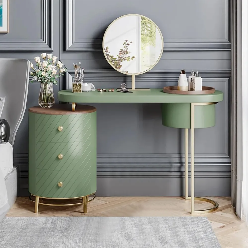 Vanity Desk with Mirror 43 Inches Makeup Table Set with LED Lighted Mirror and Storage Dressing Table with Movable Tray
Vanity Desk with Mirror 43 Inches Makeup Table Set with LED Lighted Mirror and Storage Dressing Table with Movable Tray