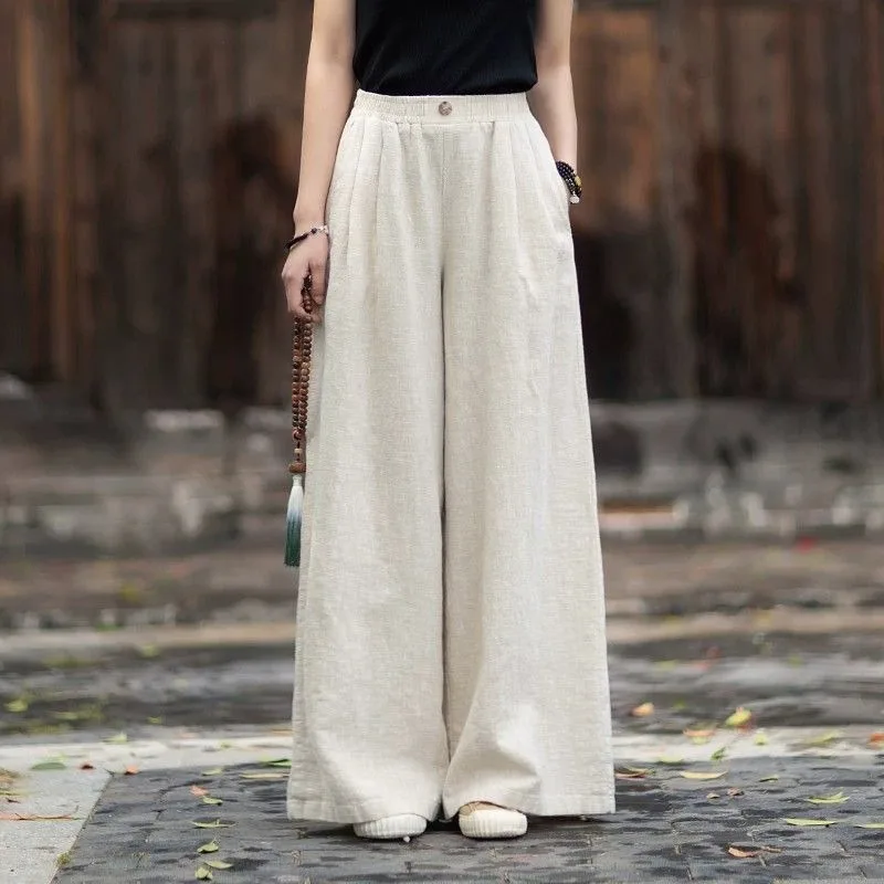 Casual Cotton Linen Wide Leg Pants Straight Cut Trousers Harlan Pants Summer New Arrival plus Size Women's Fashion Brand
Casual Cotton Linen Wide Leg Pants Straight Cut Trousers Harlan Pants Summer New Arrival plus Size Women's Fashion Brand