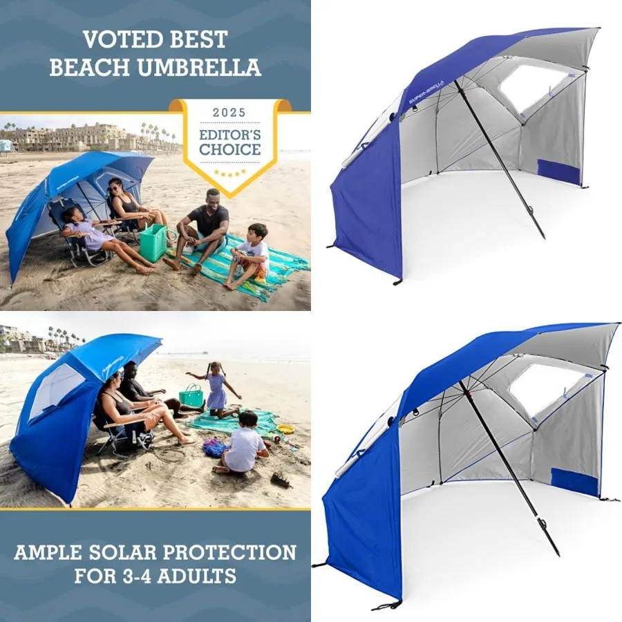Super-Brella UPF 50+ Sun and Rain Canopy Umbrella, 8 Feet Portable Beach Shelter with Side Panels, Wind Flaps, and Carry Bag
Super-Brella UPF 50+ Sun and Rain Canopy Umbrella, 8 Feet Portable Beach Shelter with Side Panels, Wind Flaps, and Carry Bag