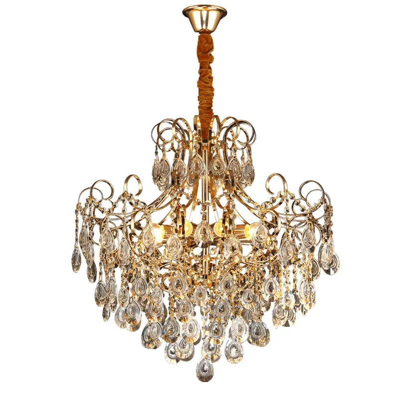 Restaurant crystal chandelier living room bedroom golden wedding chandelier European crystal lamp new style
Restaurant crystal chandelier living room bedroom golden wedding chandelier European crystal lamp new style