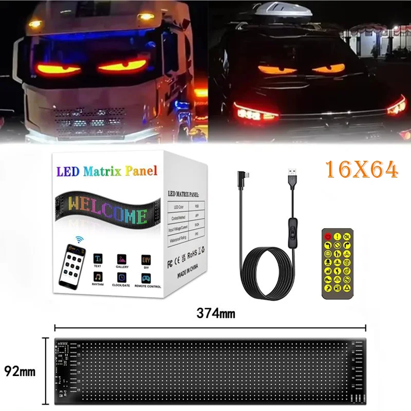Demon Eyes Car LED Logo APP LED Matrix Pixel Panel Night Light DIY Programmable Flexible LED Display for Car Truck Accessorie
Demon Eyes Car LED Logo APP LED Matrix Pixel Panel Night Light DIY Programmable Flexible LED Display for Car Truck Accessorie