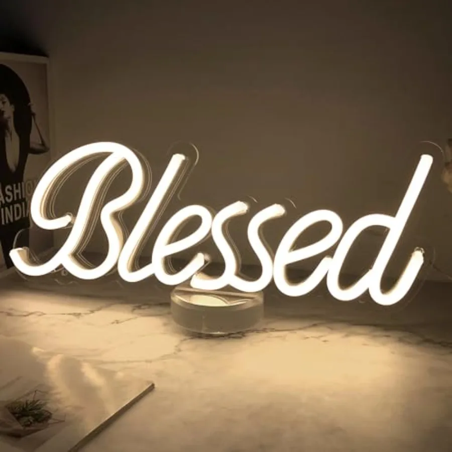 Blessed Neon Signs by 5V USB Powered, Led Light Up Signs for Wall Decor, Bedroom, Office, Warm White Blessed Sign 17x7 Inch Ble
Blessed Neon Signs by 5V USB Powered, Led Light Up Signs for Wall Decor, Bedroom, Office, Warm White Blessed Sign 17x7 Inch Ble