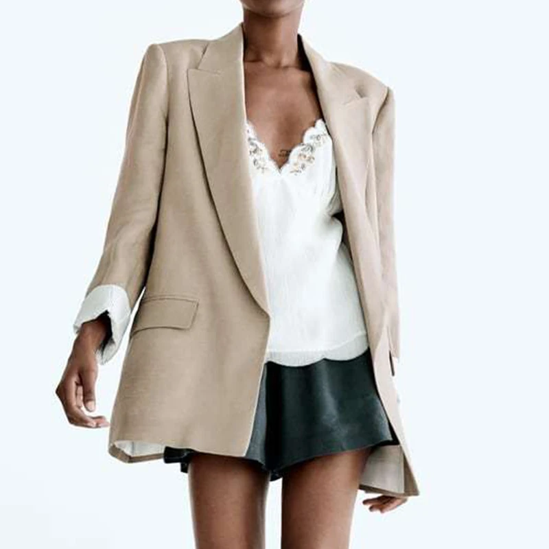2023 Women Spring Fashion Solid Cardigan Blazer Coat Vintage Lapel Collar Long Sleeve Pockets Office Lady Female Casual Tops
2023 Women Spring Fashion Solid Cardigan Blazer Coat Vintage Lapel Collar Long Sleeve Pockets Office Lady Female Casual Tops