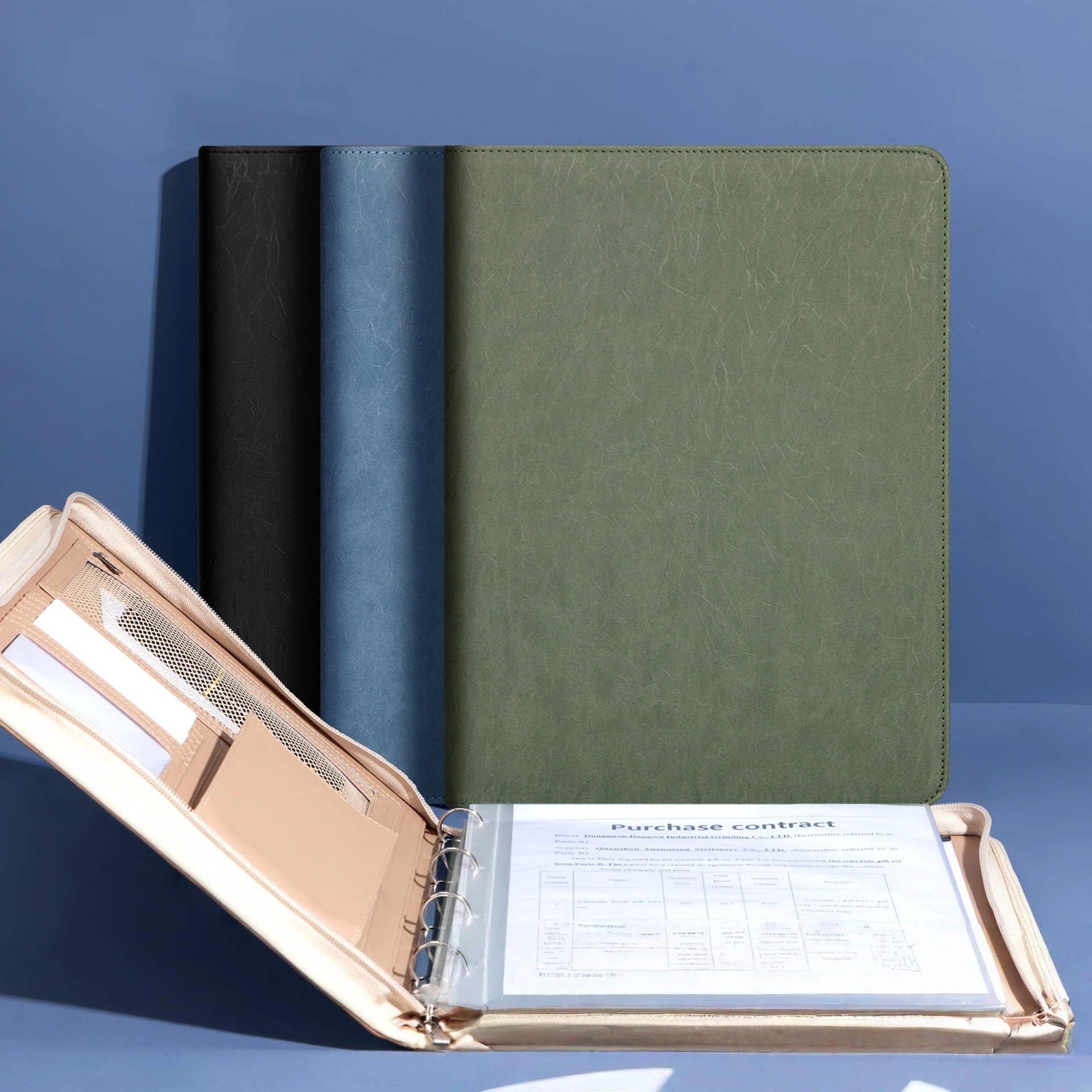 2025 new textur PU shell zipper bag folder,A4 Multi-Function Portfolio Leather Combination case, for Business office school
2025 new textur PU shell zipper bag folder,A4 Multi-Function Portfolio Leather Combination case, for Business office school