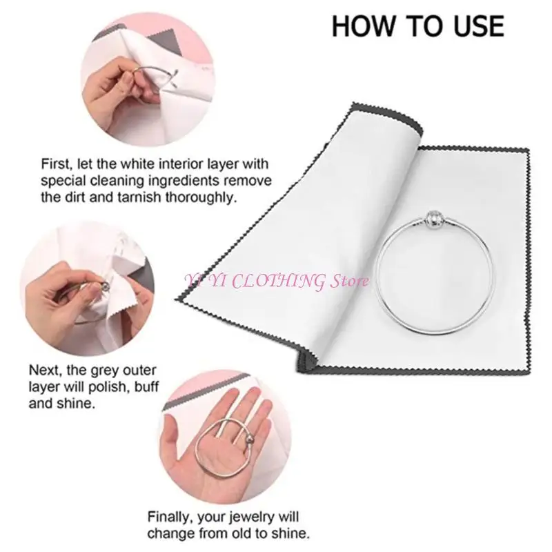 N5KF Portable Silver Cloth for Jewellery Jewelry Polishing Cleaning Cloths for Women
N5KF Portable Silver Cloth for Jewellery Jewelry Polishing Cleaning Cloths for Women