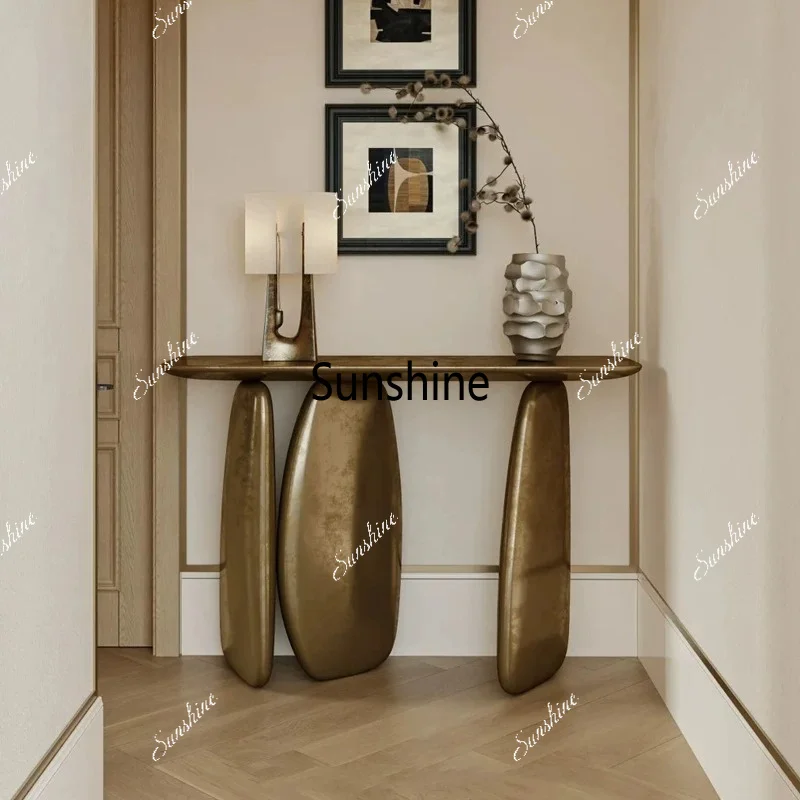 Italian-style light luxury fiberglass entryway counter, modern high-end wall-side bar table and scenic stand
Italian-style light luxury fiberglass entryway counter, modern high-end wall-side bar table and scenic stand