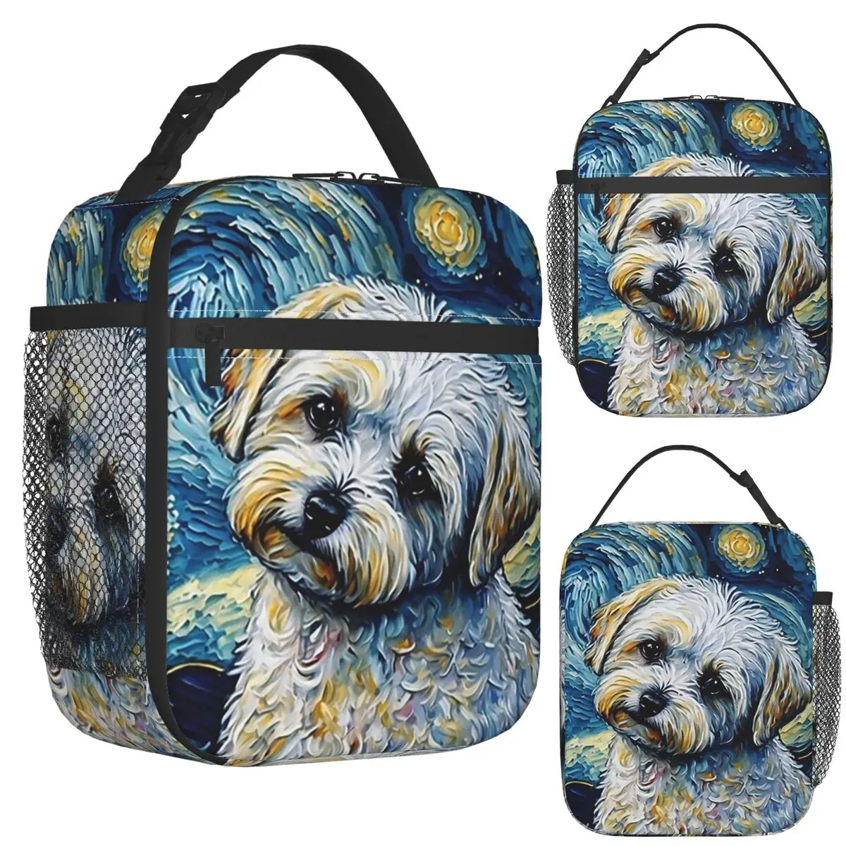 Maltese Terrier Puppy Starry Night Insulated Lunch Bag for School Picnic Storage Food Boxes Container Thermal Lunch Box Tote
Maltese Terrier Puppy Starry Night Insulated Lunch Bag for School Picnic Storage Food Boxes Container Thermal Lunch Box Tote