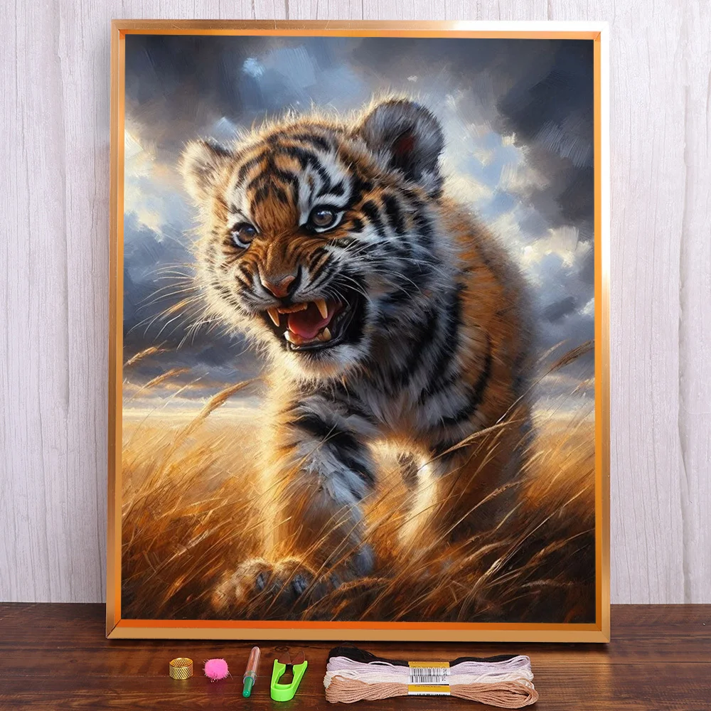 Animal Tiger Printed Canvas Cross Stitch Complete Kit Embroidery Needlework Painting Handiwork Handmade Sales Room Decor Gift
Animal Tiger Printed Canvas Cross Stitch Complete Kit Embroidery Needlework Painting Handiwork Handmade Sales Room Decor Gift