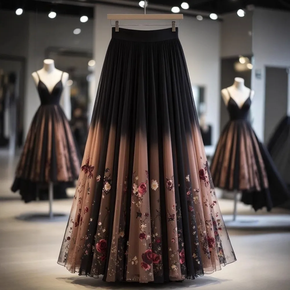 2026 Woman Skirt Women Floral Print High Waist Skirts Midi Length Maxi Long Skirt Black And Nude Rose Print Elegant A Line
2026 Woman Skirt Women Floral Print High Waist Skirts Midi Length Maxi Long Skirt Black And Nude Rose Print Elegant A Line