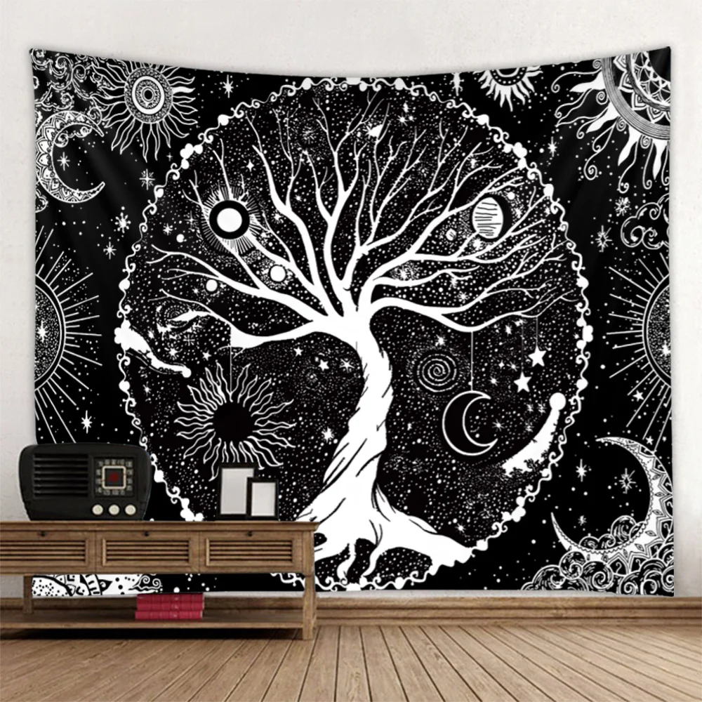 Starry Sky Tree Carpet Tree of Life Wall Hanging Sun and Moon Mandala Wall Decoration Cloth Living Room Bedroom Aesthetic
Starry Sky Tree Carpet Tree of Life Wall Hanging Sun and Moon Mandala Wall Decoration Cloth Living Room Bedroom Aesthetic