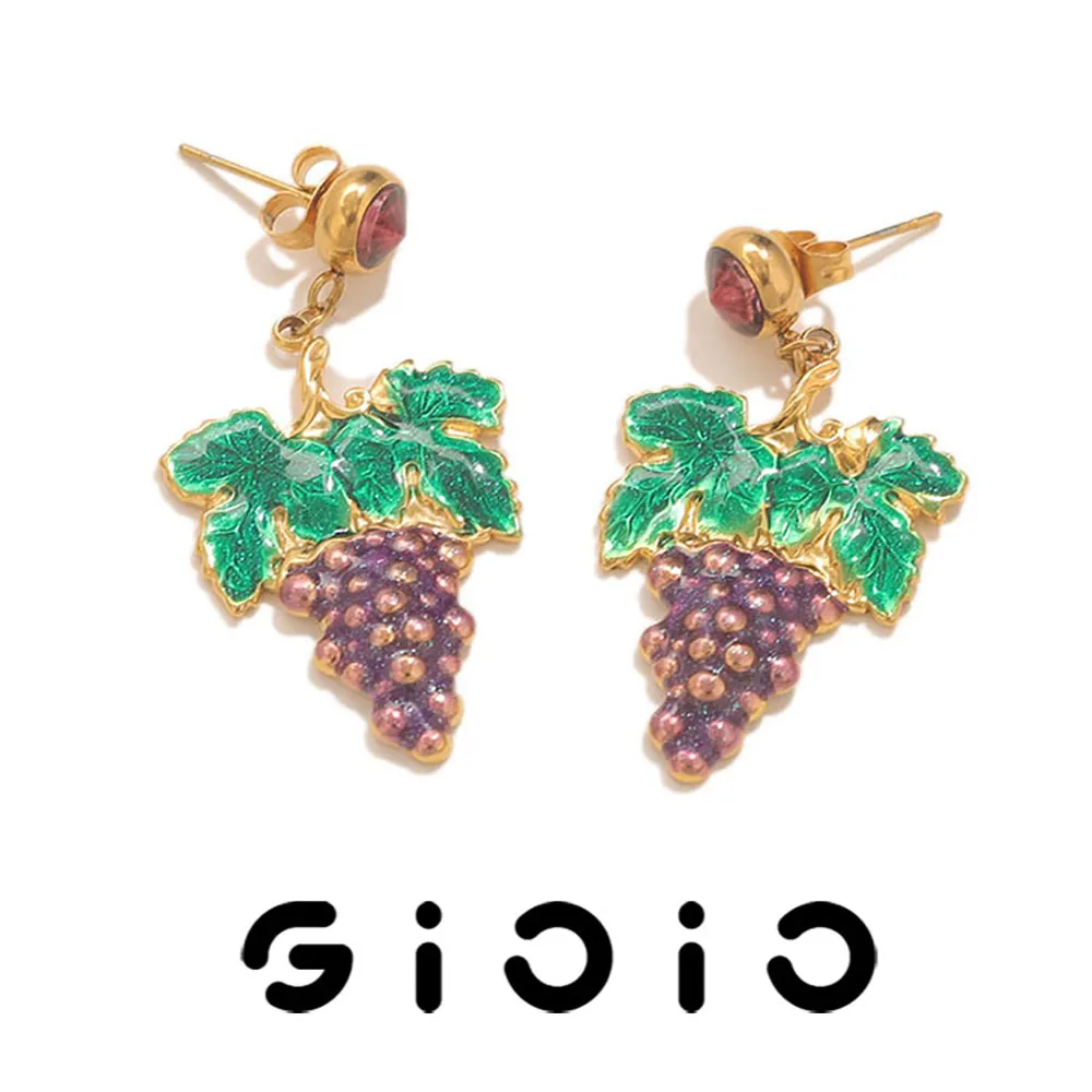 GIOIO Summer Sweet Fruit Style Grape Earrings Women's Fashion Daily Stainless Steel Earrings Waterproof Trendy Jewelry Left
GIOIO Summer Sweet Fruit Style Grape Earrings Women's Fashion Daily Stainless Steel Earrings Waterproof Trendy Jewelry Left