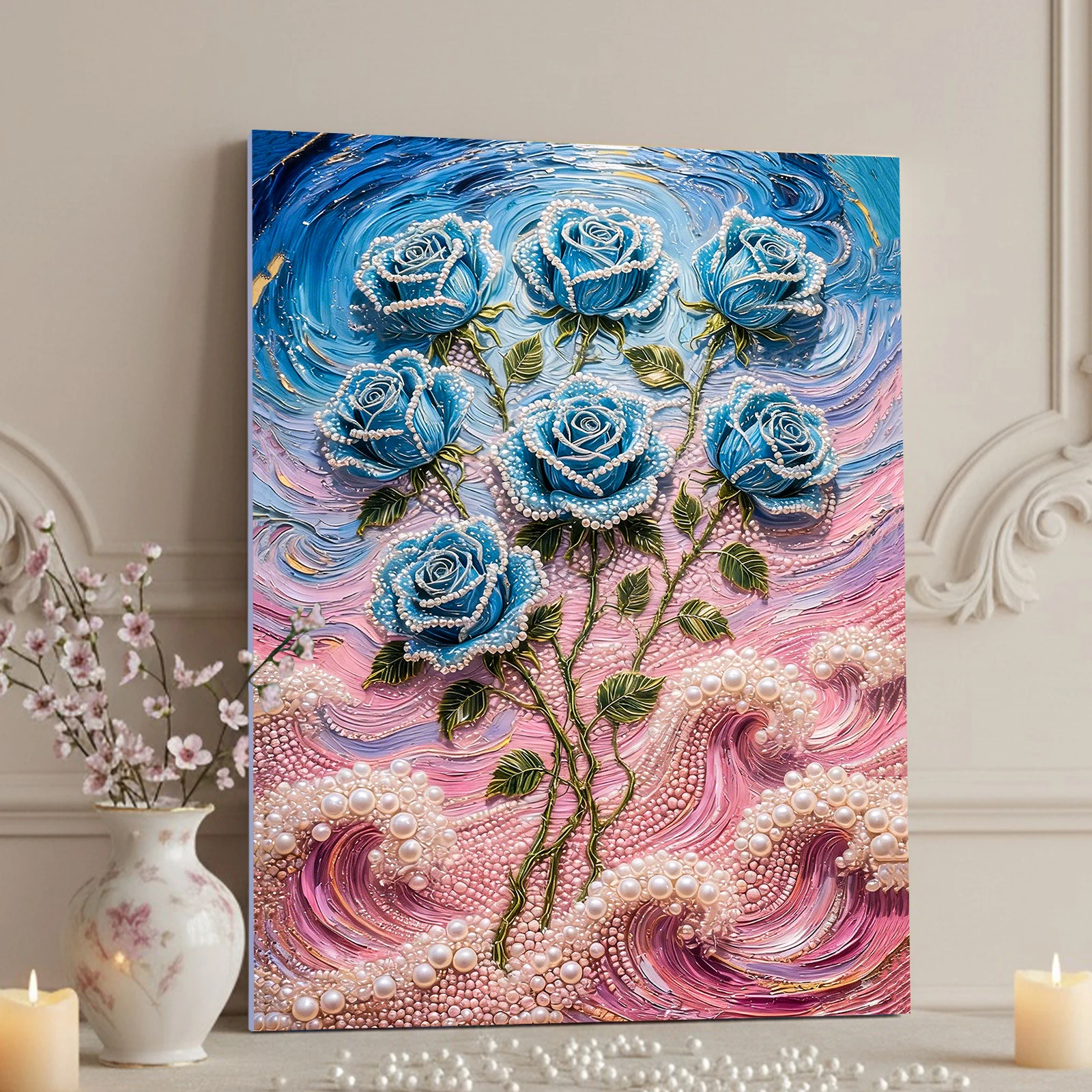 Blue Rose DIY Pearl Painting Kit for Adult Home Wall Decor 40x50cm With Frame
Blue Rose DIY Pearl Painting Kit for Adult Home Wall Decor 40x50cm With Frame