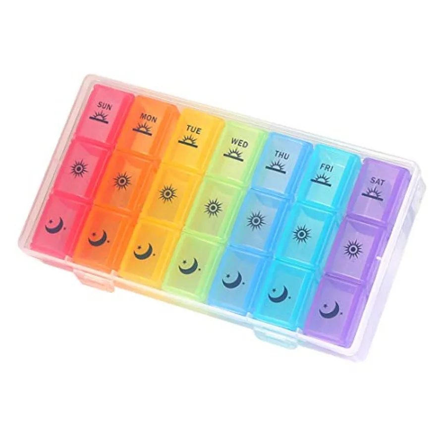 Weekly Pill Organizer, 3-Times-A-Day 7 Day Pill Large Compartments Moisture-Proof Pill Medicat Rder Portable Travel Container t
Weekly Pill Organizer, 3-Times-A-Day 7 Day Pill Large Compartments Moisture-Proof Pill Medicat Rder Portable Travel Container t