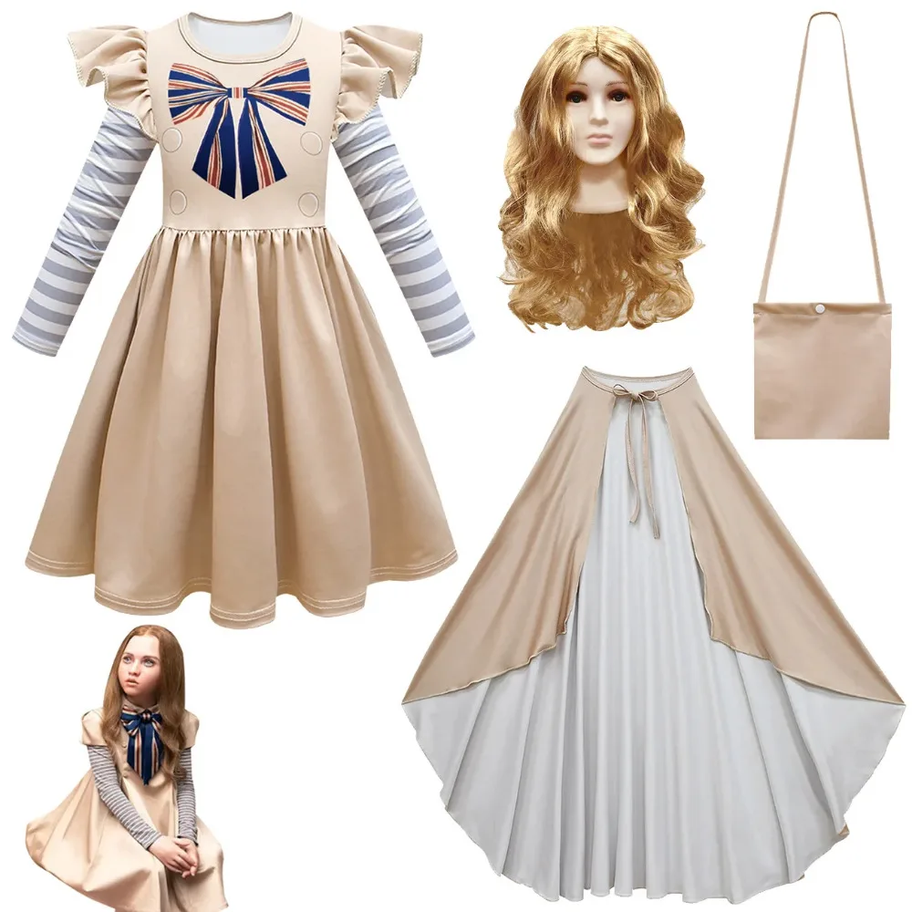 M3GAN Cosplay Costume Tie Underwear Megan Golden Wig Kids Girls AI Doll Robots Dresses Horrible Uniform Halloween Carnival Party
M3GAN Cosplay Costume Tie Underwear Megan Golden Wig Kids Girls AI Doll Robots Dresses Horrible Uniform Halloween Carnival Party