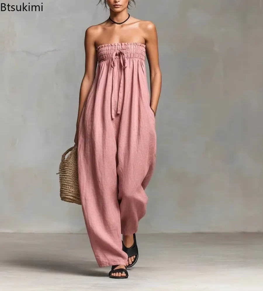 New 2026 Women's Solid Jumpsuits Spring Summer Sleeveless Slash Neck Loose Fashion Streetwear Overalls Wide Leg Pants Trousers
New 2026 Women's Solid Jumpsuits Spring Summer Sleeveless Slash Neck Loose Fashion Streetwear Overalls Wide Leg Pants Trousers