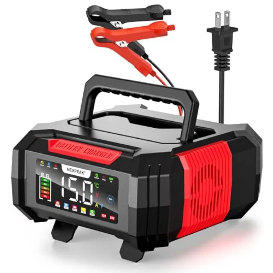 15A Battery Charger Trickle Charger 12V/24V Car Battery Charger 9-Stage Smart LiFePO4 Charger Battery Maintainer w/Overcharge P
15A Battery Charger Trickle Charger 12V/24V Car Battery Charger 9-Stage Smart LiFePO4 Charger Battery Maintainer w/Overcharge P