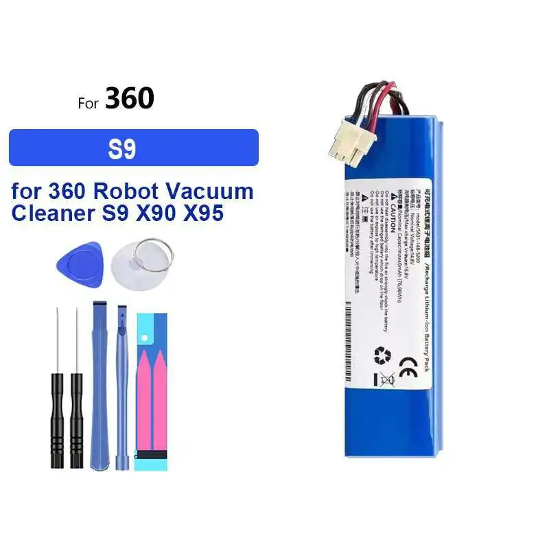 High Capacity Battery 3500mAh For 360 S6 S5 S7 S9 T90 X90 X95 S6Pro Robot Vacuum Cleaner Spare Parts Portable batteries
High Capacity Battery 3500mAh For 360 S6 S5 S7 S9 T90 X90 X95 S6Pro Robot Vacuum Cleaner Spare Parts Portable batteries