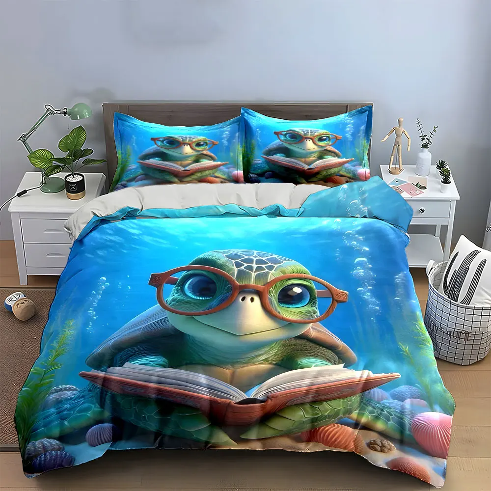 Cute Turtle Reading Set – Underwater Decor Multiple sizes kid's and adults' bedroom Exquisite 3PC bedding set, gift
Cute Turtle Reading Set – Underwater Decor Multiple sizes kid's and adults' bedroom Exquisite 3PC bedding set, gift