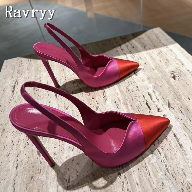 Luxury Contrast Color Satin Pointed Toe Slingback High Heels Women Sexy Shallow Mouth Stiletto Heel Dress Pumps
Luxury Contrast Color Satin Pointed Toe Slingback High Heels Women Sexy Shallow Mouth Stiletto Heel Dress Pumps