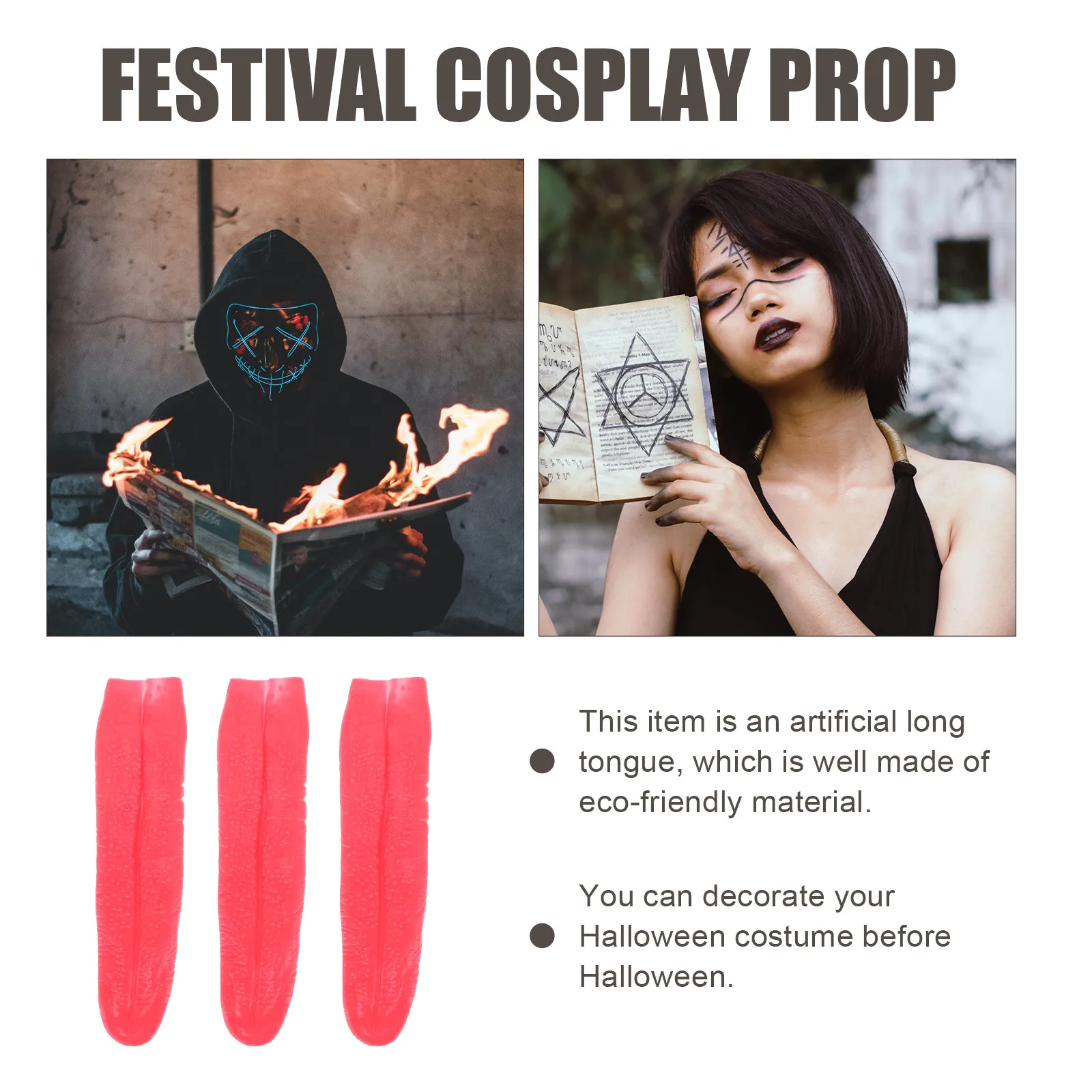 3Pcs Red Long Tongue Prop Creative Halloween Cosplay Decoration Festival Party Scary Stage Accessory Tongue Prop
3Pcs Red Long Tongue Prop Creative Halloween Cosplay Decoration Festival Party Scary Stage Accessory Tongue Prop