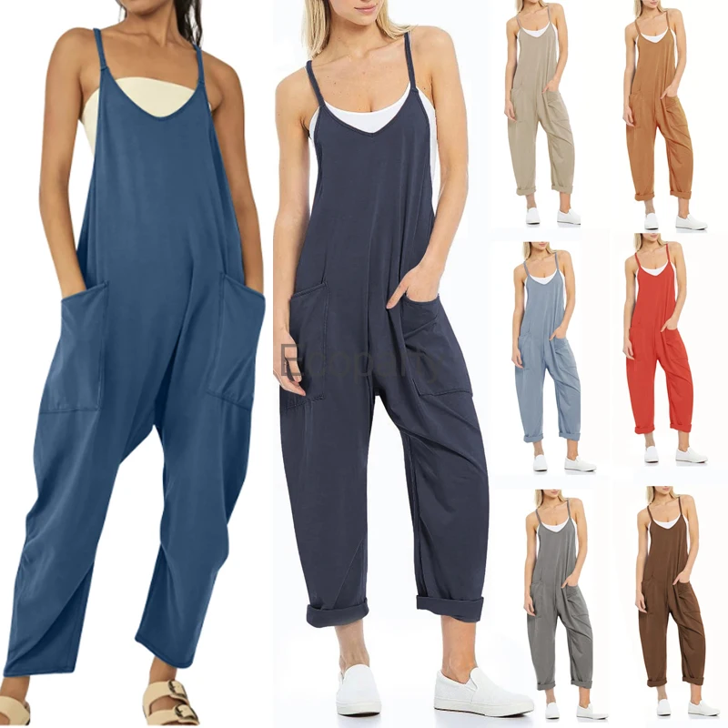 2024 Summer Fashion Jumpsuit For Women Casual Solid Color Zipper Patch Pocket Loose Wide Leg Pants Sleeveless Strap Rompers
2024 Summer Fashion Jumpsuit For Women Casual Solid Color Zipper Patch Pocket Loose Wide Leg Pants Sleeveless Strap Rompers