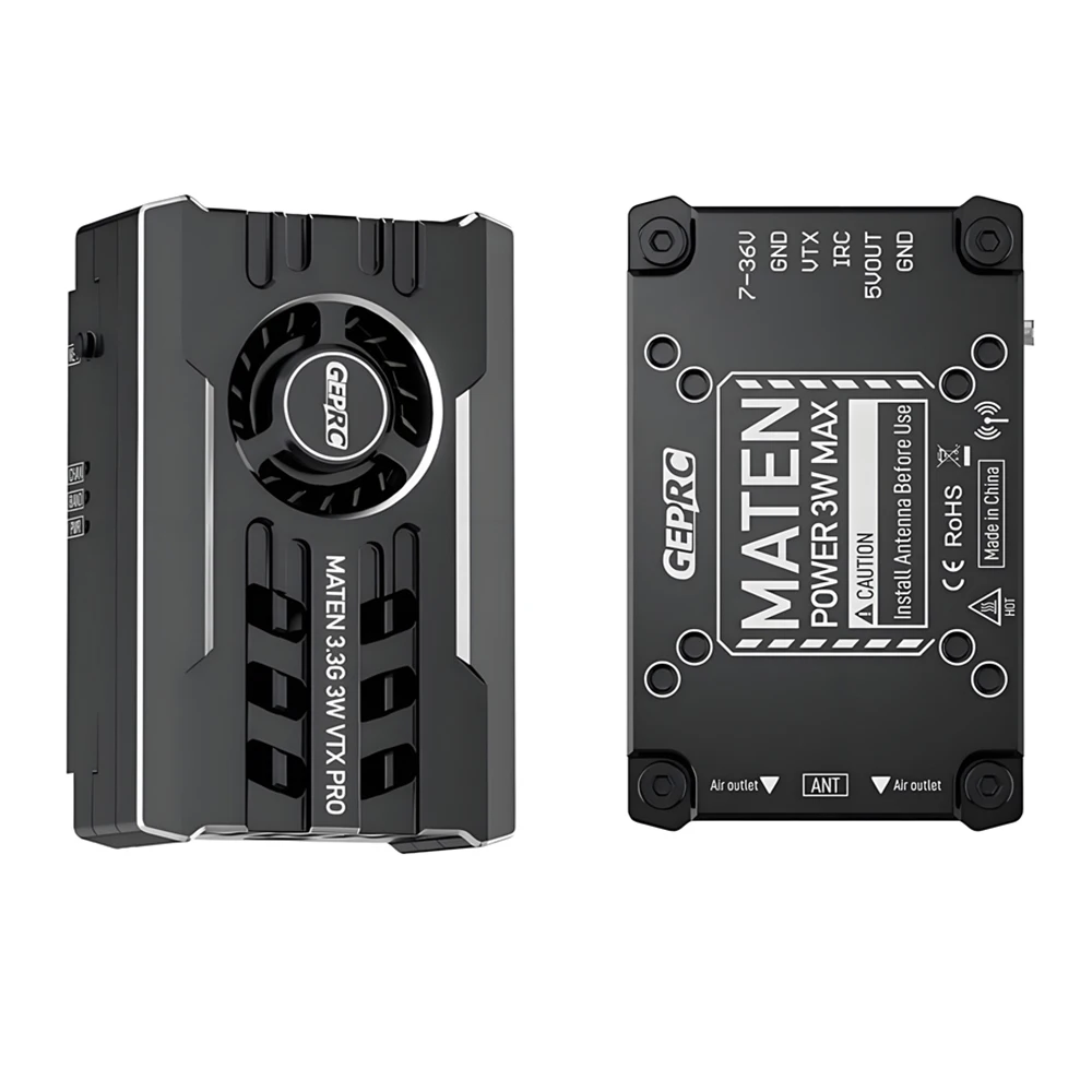 GEPRC MATEN 3.3G 3W 3000mW 40CH VTX PRO IRC Tramp OSD MMCX Image Transmission FPV Transmitter
GEPRC MATEN 3.3G 3W 3000mW 40CH VTX PRO IRC Tramp OSD MMCX Image Transmission FPV Transmitter