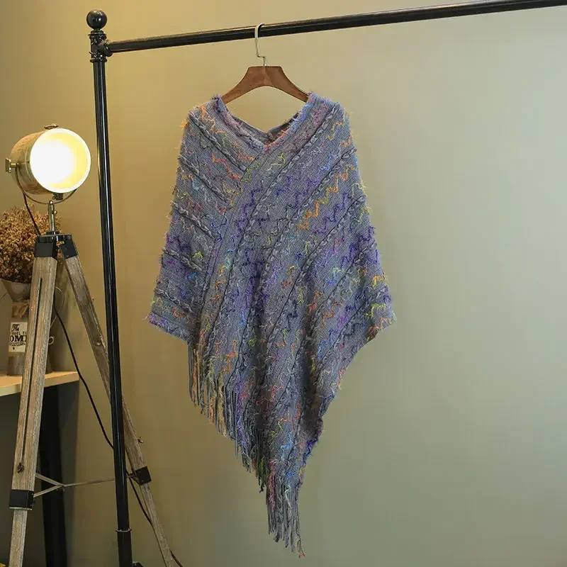 Poncho Cloak Ethnic Style Colorful Shawl Women's Travel Warm Cloak Dual Purpose Sweater Tassel Cape Lady Fashion Coat
Poncho Cloak Ethnic Style Colorful Shawl Women's Travel Warm Cloak Dual Purpose Sweater Tassel Cape Lady Fashion Coat