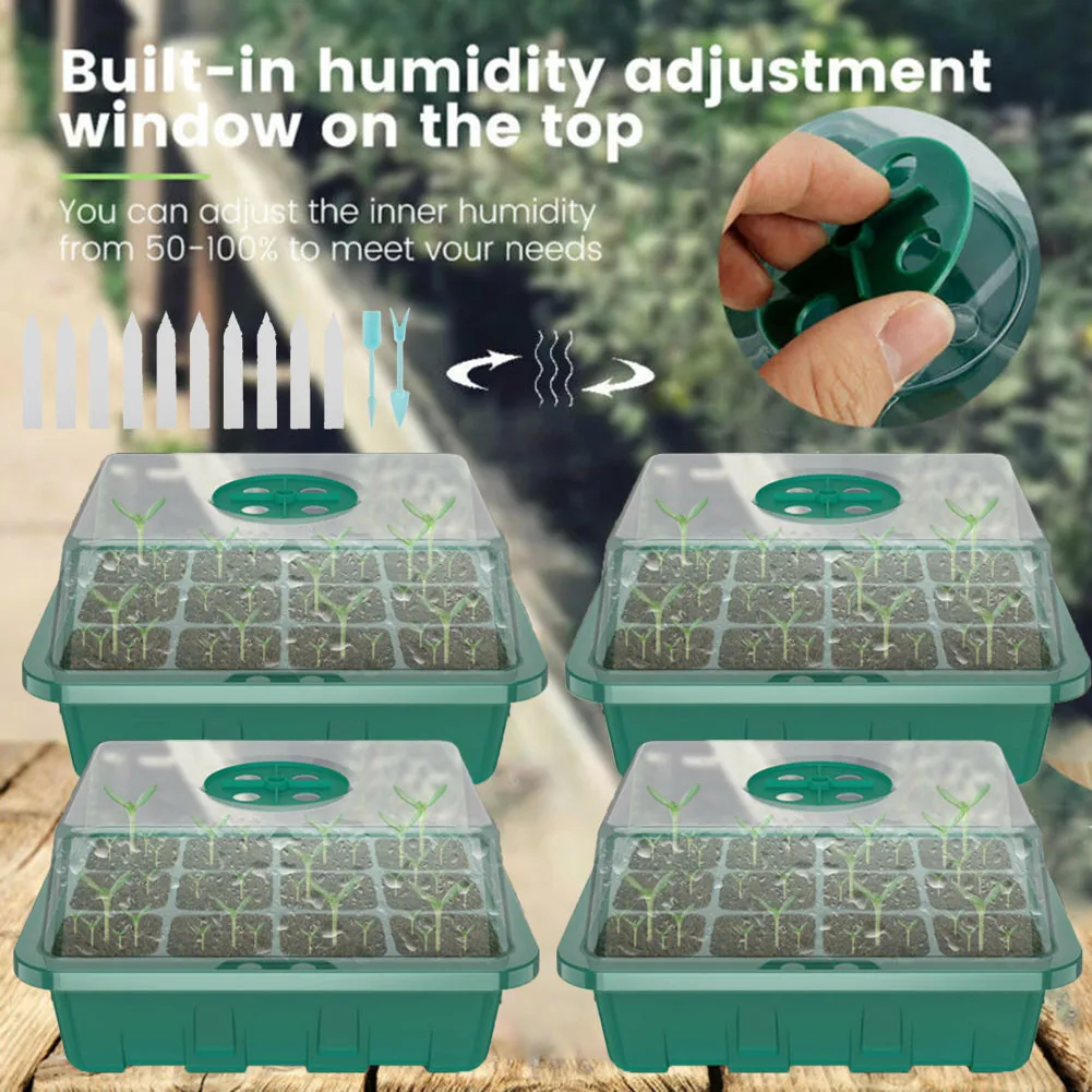 4Pcs Seed-Propagator Tray Plastic-Seedlings Trays With Transparent Cover Breathable-Seedlings Germination Tray For Garden Indoor
4Pcs Seed-Propagator Tray Plastic-Seedlings Trays With Transparent Cover Breathable-Seedlings Germination Tray For Garden Indoor