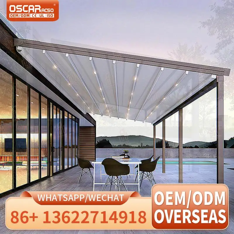 Водонепроницаемая моторизованная выдвижная алюминиевая беседка на крыше со светодиодной подсветкой для патио, сада, заднего двора, беседки с выдвижным навесом
Водонепроницаемая моторизованная выдвижная алюминиевая беседка на крыше со светодиодной подсветкой для патио, сада, заднего двора, беседки с выдвижным навесом