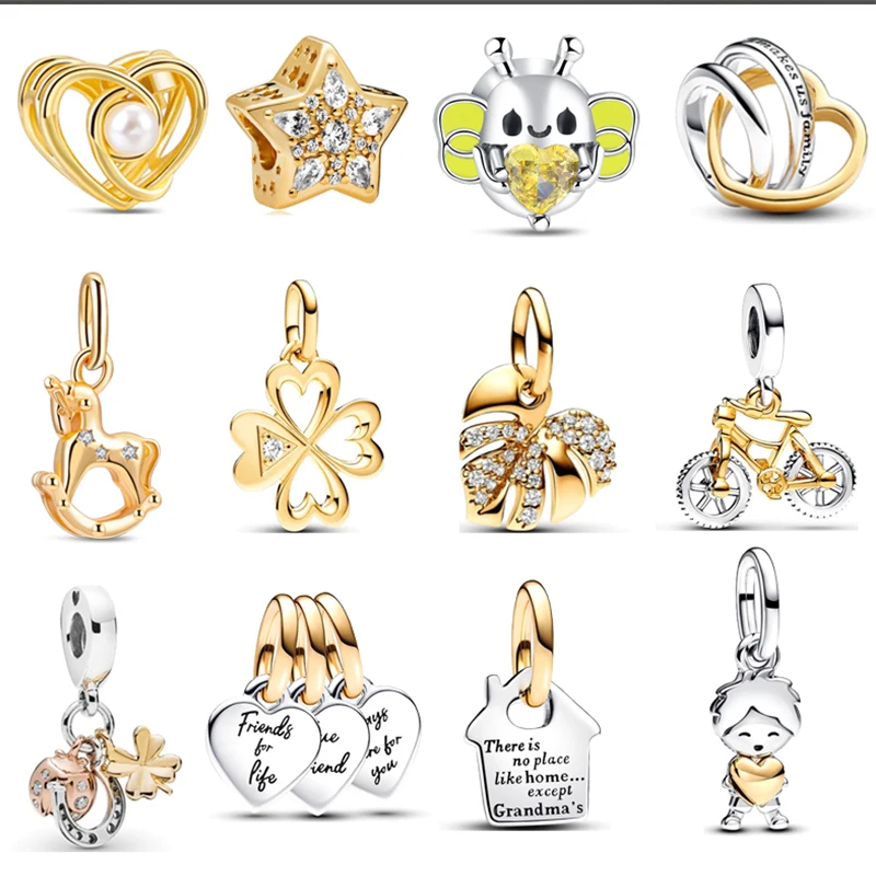 925 Silver Plated Gold Sparkling Round Charm Beads Boy Girl Grandma's House Fit Original Pantaro Bracelet Jewelry Women Gift
925 Silver Plated Gold Sparkling Round Charm Beads Boy Girl Grandma's House Fit Original Pantaro Bracelet Jewelry Women Gift